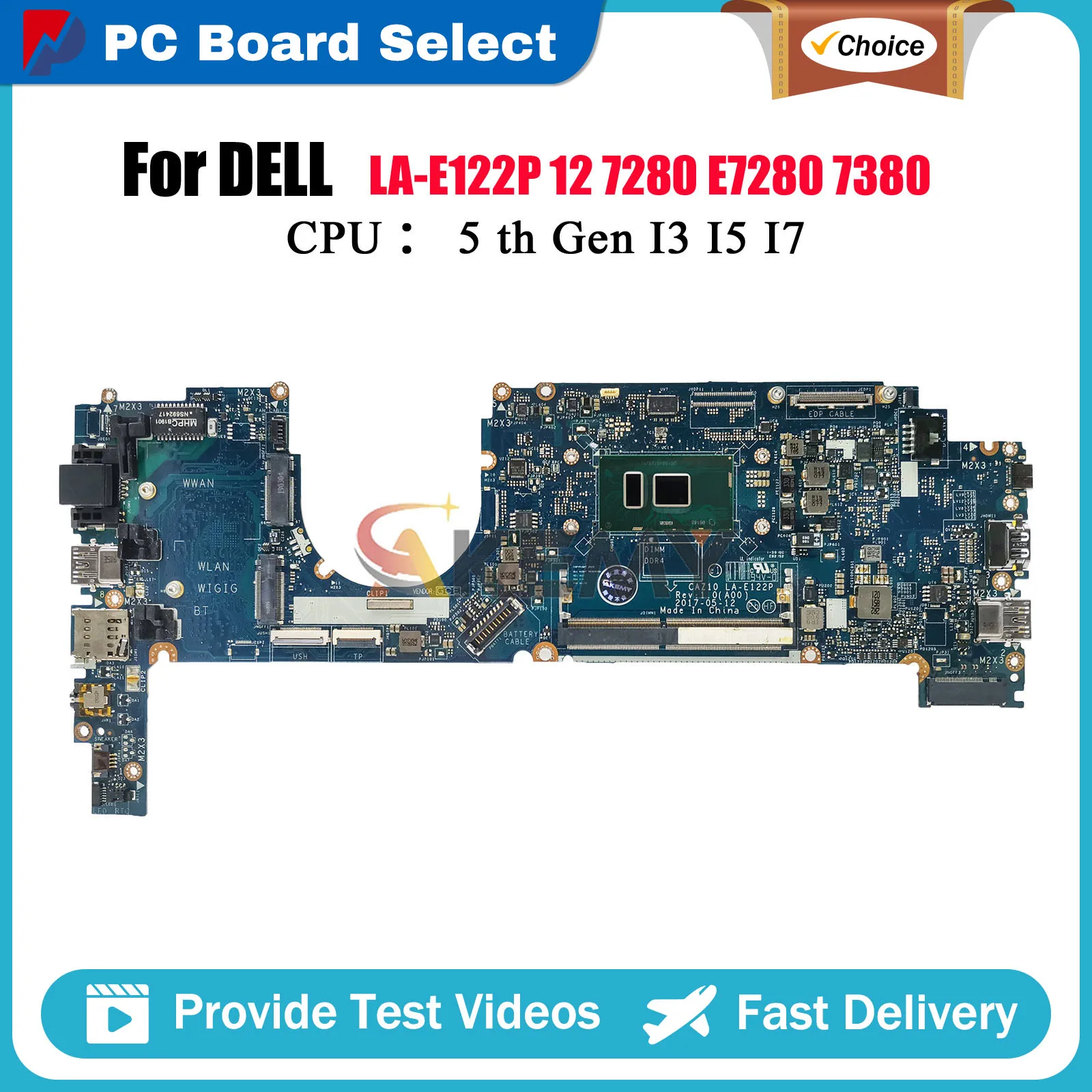 

Материнская плата для ноутбука Dell Latitude 7280 LA-E121P LA-E122P с процессором i5 i7 6/7 0R5YF6 0HP2CR 0Y044T 0NYJY5, протестирована нормально