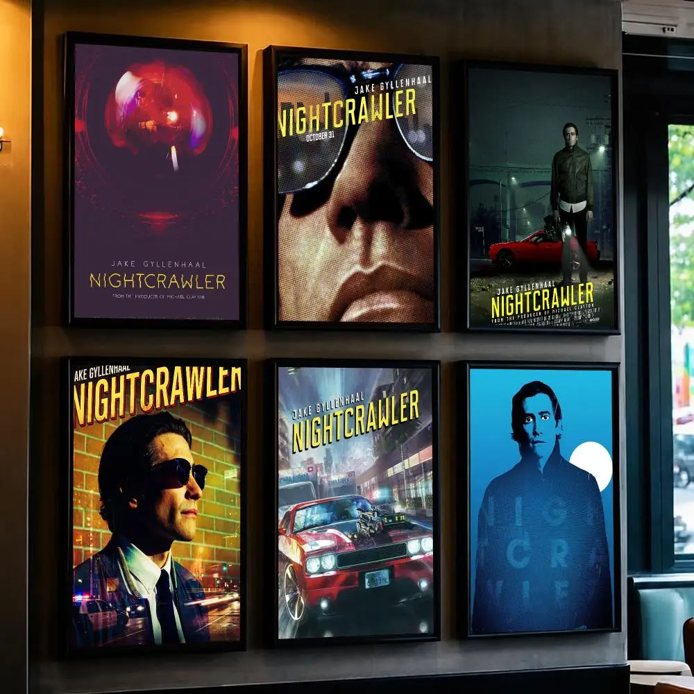 classic movie N-Nightcrawler-R Poster Minimalist Wall Sticker for Cafe Office Bar Home Decor and Gift