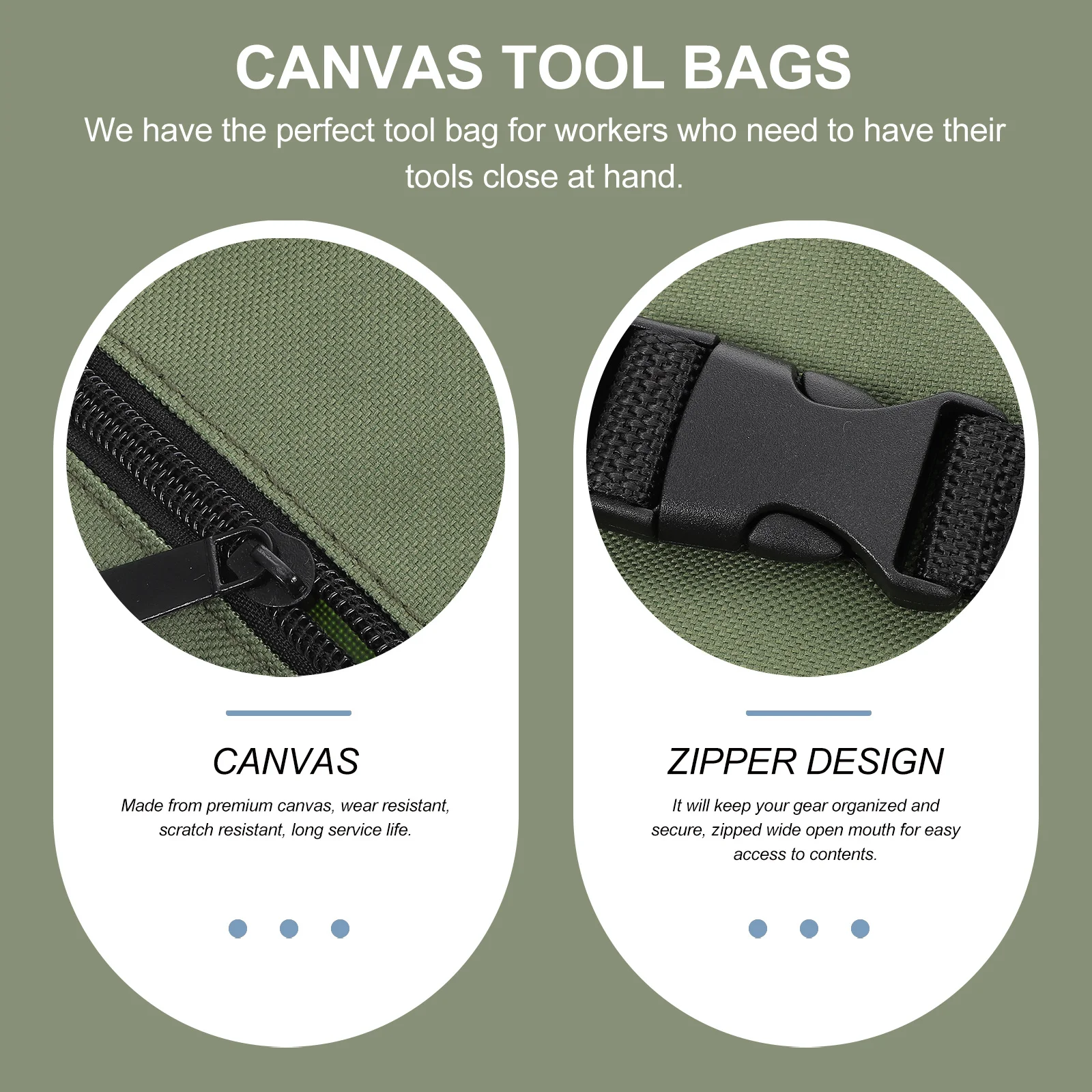 

Utility Tool Bag with Zipper Foldable Oxford Cloth Pouch for Hardware Tools Organized Storage of Pencils Makeup Hair Products