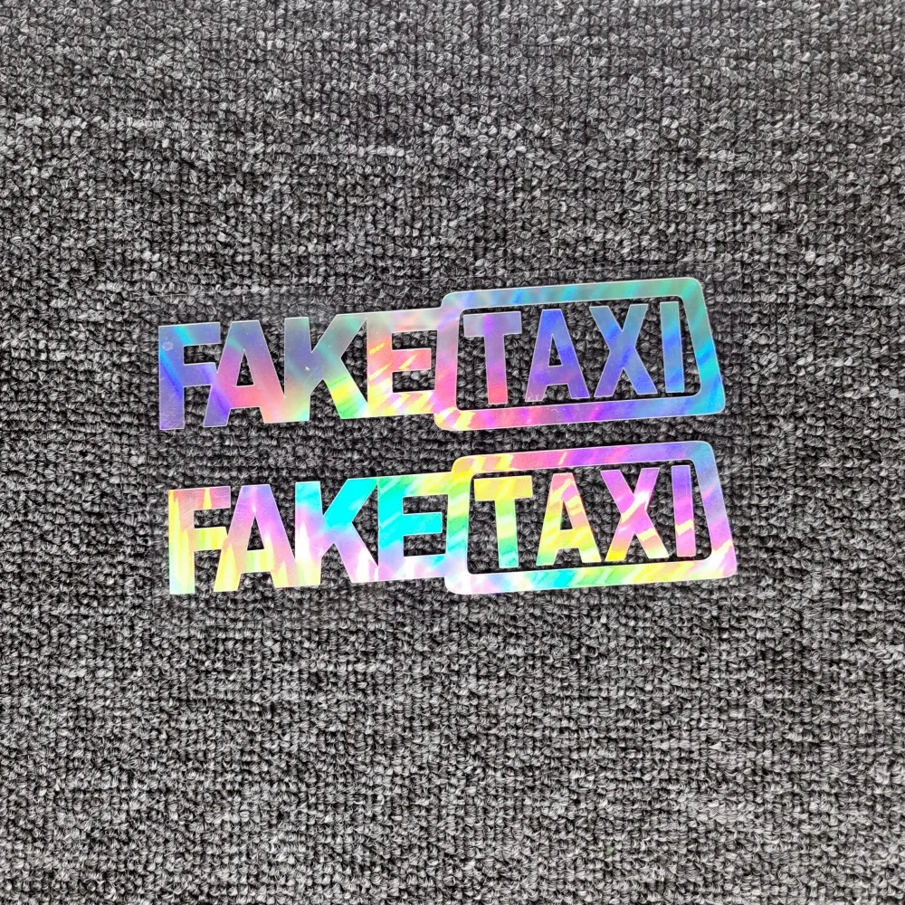 Car Stickers Fake Taxi Funny Reflective Decoration For Golf Polo Windshield Window Bumper Trunk Motorcycles Helmet D2