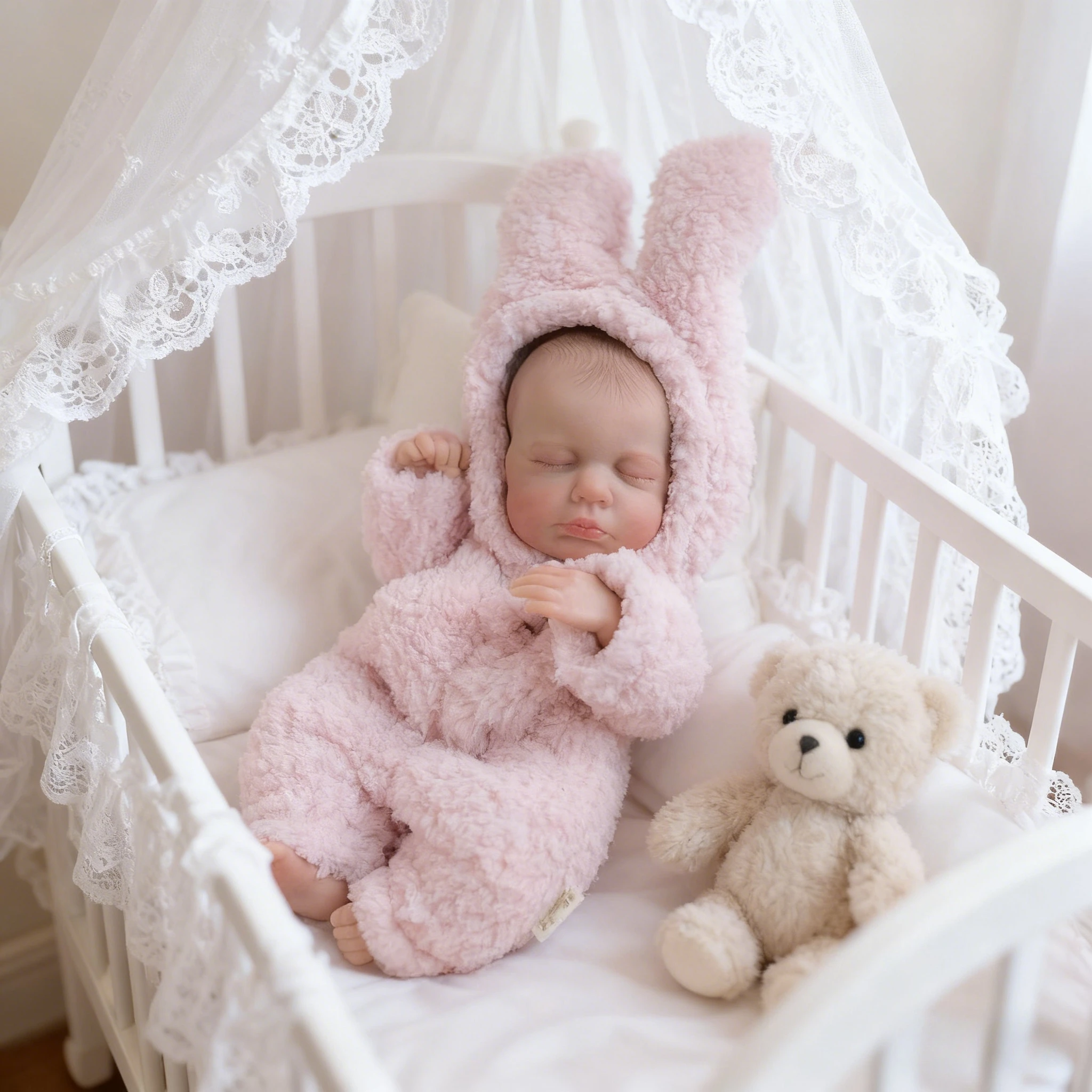 NPK 30cm Full Body Vinyl 3D Skin Visible Veins Lifelike Reborn Loulou Sleeping Baby Soft Touch Gift for Children Xmas Gifts