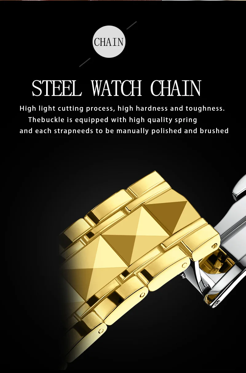 ساعة رجالية، تقويم خفيف ليلي للرجال مقاوم للماء، مزدوج الجوانب، إبزيم على شكل فراشة، أرقام رومانية، ساعة كوارتز رجالية فاخرة #5