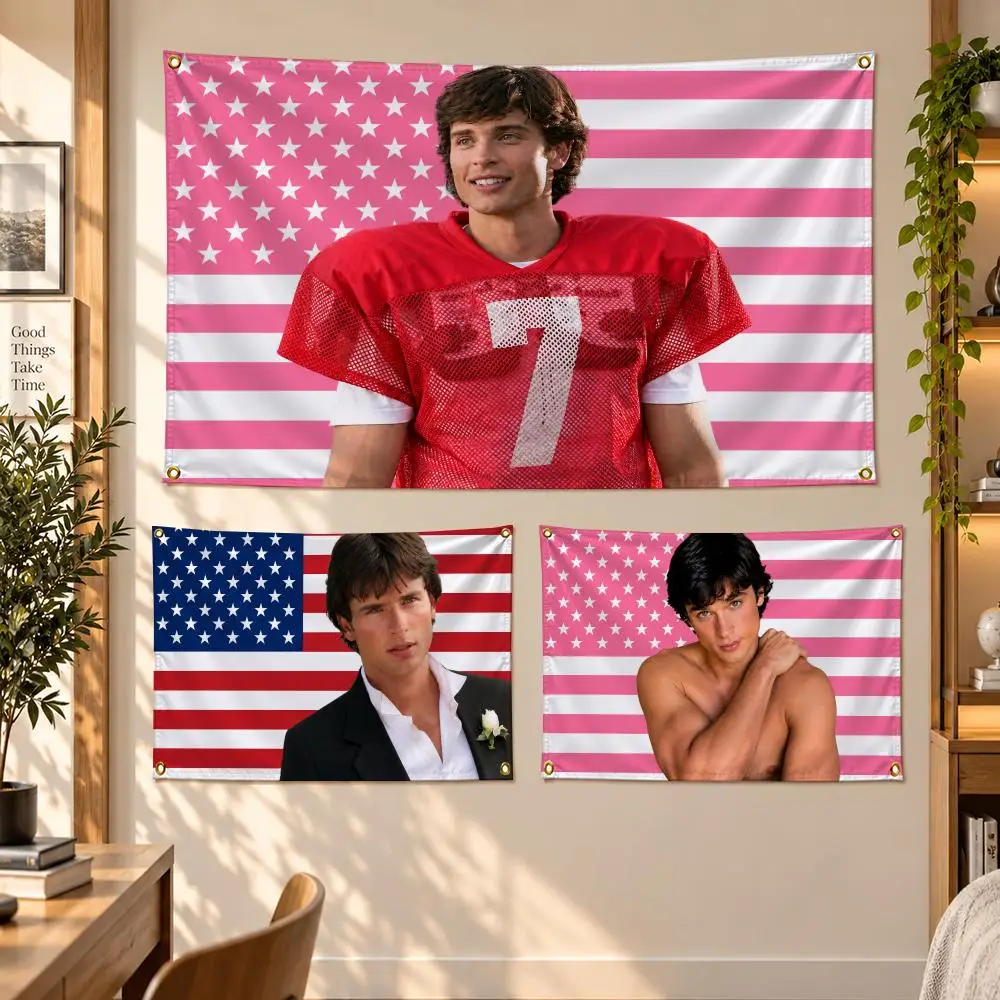 Actor T-Tom Welling Flags Banner Decor for Bedroom,Garden,Party,Club,Gaming Room,Garage Fan Gift