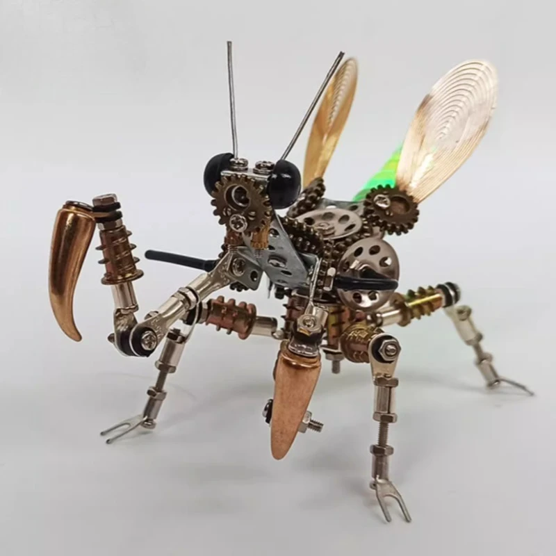 

DIY Luminous Mantis Puzzle Metal Luminous Steampunk Mechanical jigsaw Model DIY Assembly Toy for Adults Children Birthday Gift