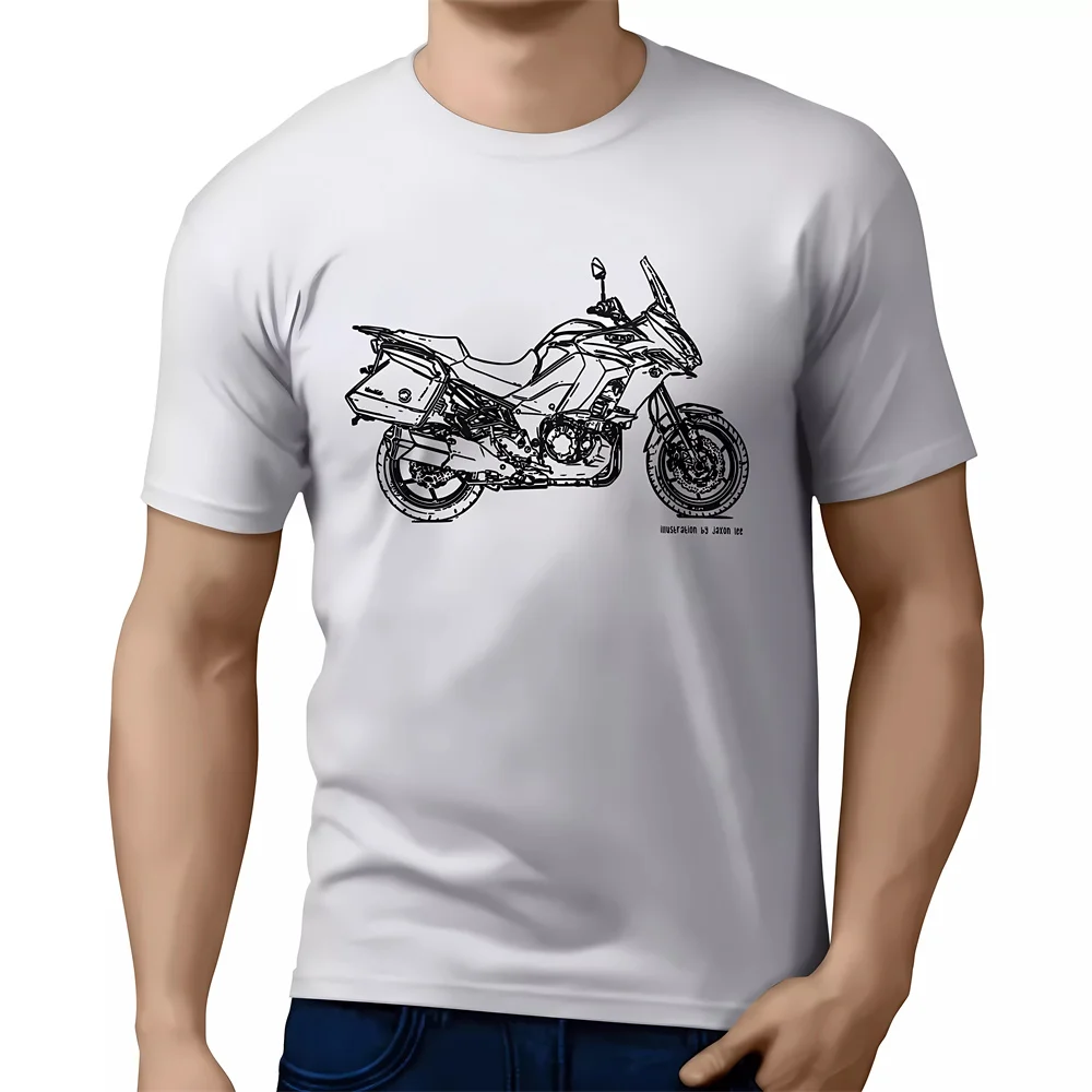 2024 new MOTORCYCLE  T Shirt Pure Cotton Clothing Leisure Short Sleeve O Neck Cool Tee For Versys 1000 LT Motorbike Fan