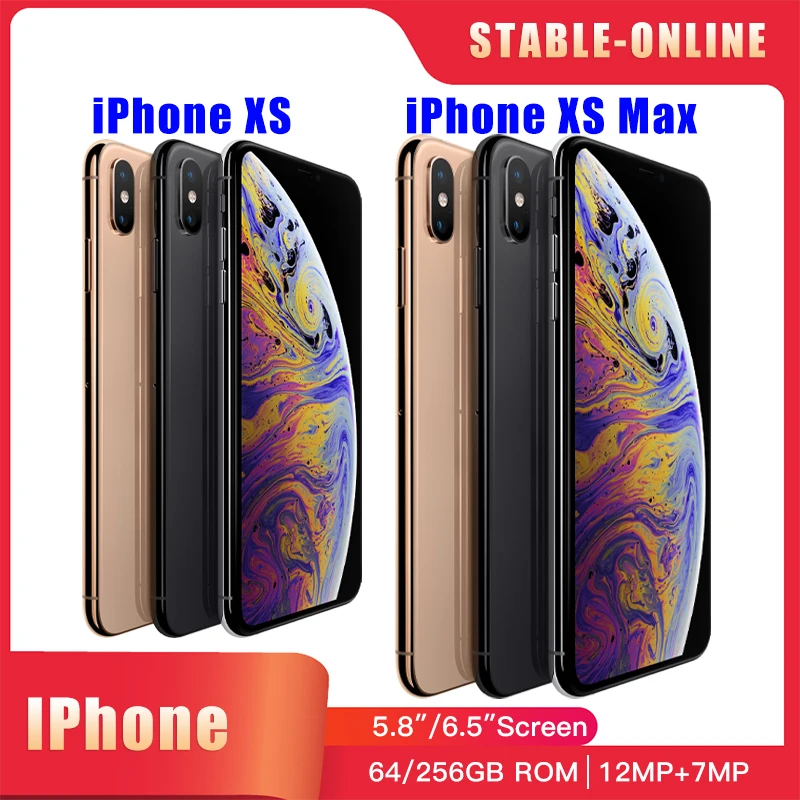 Original Unlocked Apple iphone XS iphone XS MAX 4G RAM 64gb/256gb ROM A12 iphonexs iphonexsmax 2658mAh iphone xs xs max