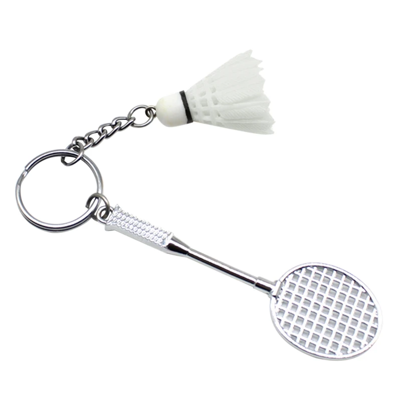 Badminton for KEY Ring Charm Decors, Sports Lovers for Creative Badminton Bat Cu