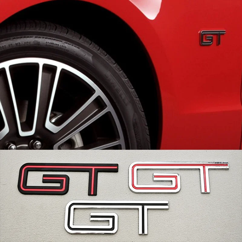 

3D Metal Car Sticker GT Logo Rear Trunk Badge Emblem Decals For Ford Mustang Shelby GT GT350 GT500 Auto Tools Accessories