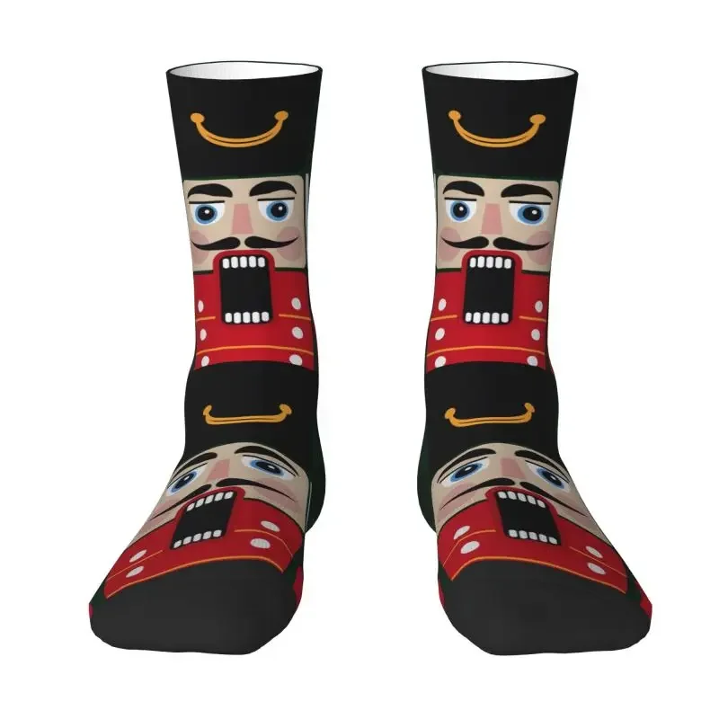 Cute Print Nutcracker Doll Socks for Women Men Male Stretchy Summer Autumn Winter Cartoon Toy Soldier Crazy Crew Socks