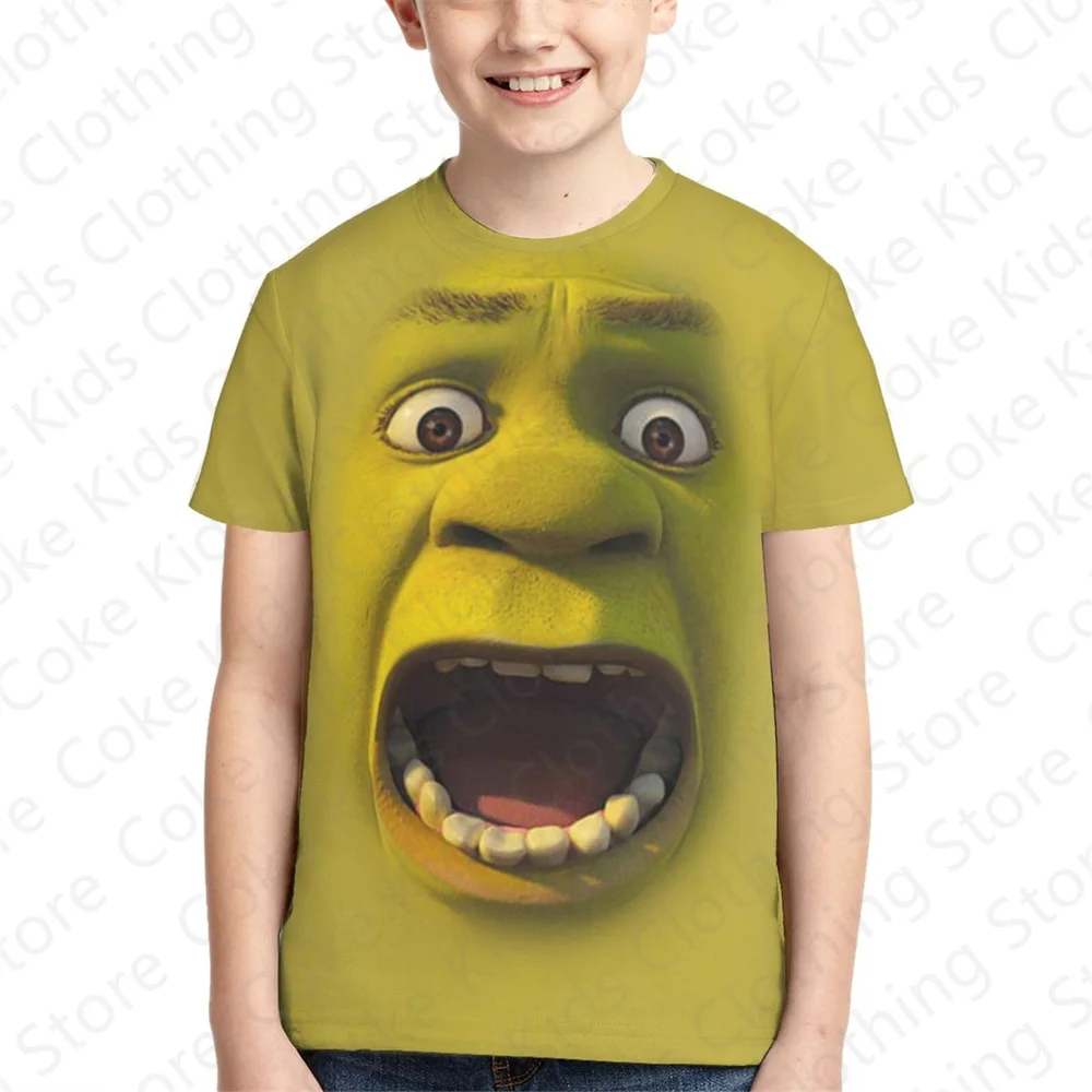 Funny Girls Boys Summer Casual Short Sleeved Cartoon Tops Shrek 3D Printing Tshirts Fashion Kids Adults Oversized Tees Clothing