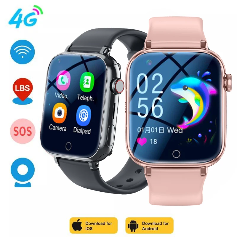 4G Smart Watch Kids LBS Location SOS Phone Call SIM Card Camera Photo Alarm Clock Children Electronic Watch Gift For Boy Girls