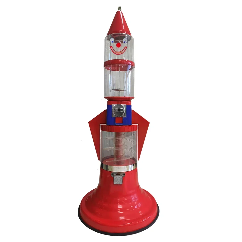 Factory direct sales high quality bouncy ball rocket shape vending machine