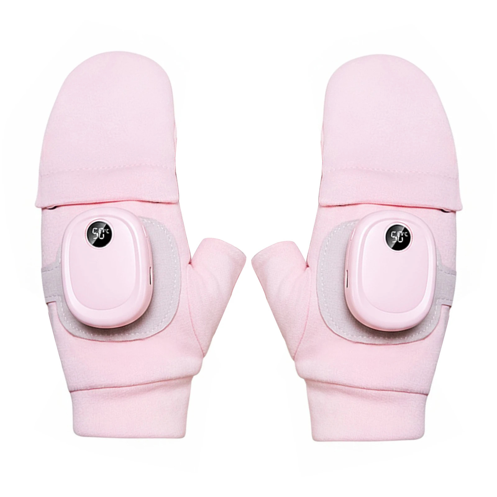 قفازات شتوية بدون أصابع، قفازات تسخين كهربائية قابلة لإعادة الشحن، 3 درجات حرارة قابلة للتعديل للنساء والرجال، كتابة الرسائل النصية، والقيادة