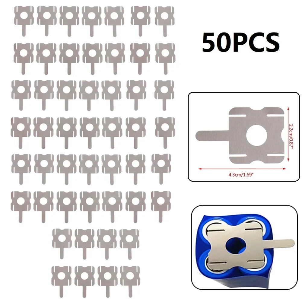 50 PCS Spots Welding Nickel Plates Battery Plating Nickle Sheet U-Shaped For 4S Lithium Battery Pack Plated Steel Strap Strip