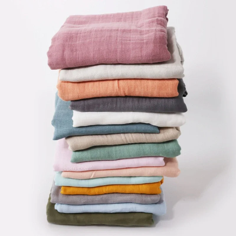 Musselina Bamboo Baby Blanket, Recém-nascido Swaddle Wrap, Toalha de banho, Mochila Infantil, Capa Do Carrinho, Macio, 2 Camadas, 120x120cm, 0-36m