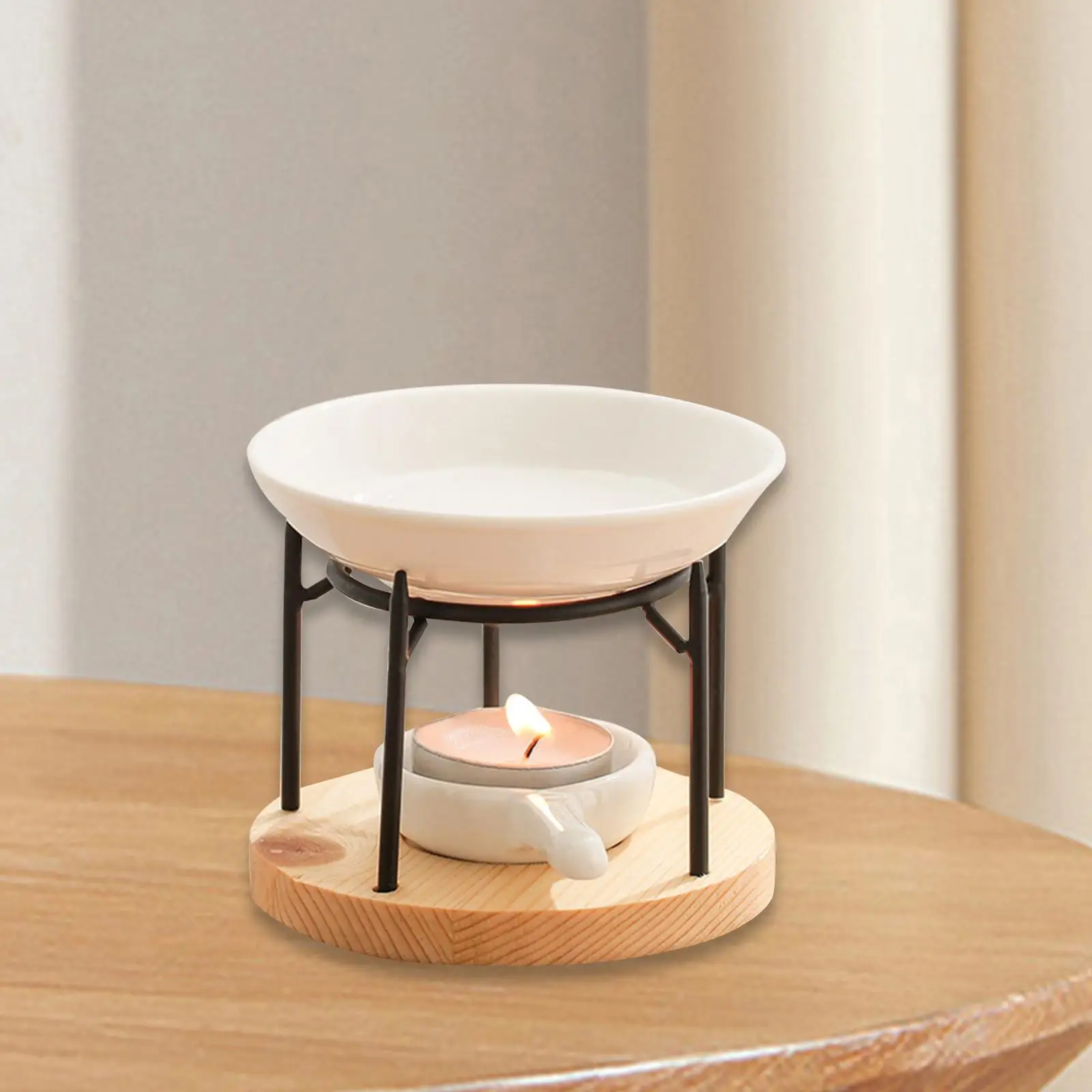 

Tealight Candle Holder Indoor Aroma Wax Melt Warmer Essential Oil Burner for Living Room Bedroom Cabinet Yoga Room Decors