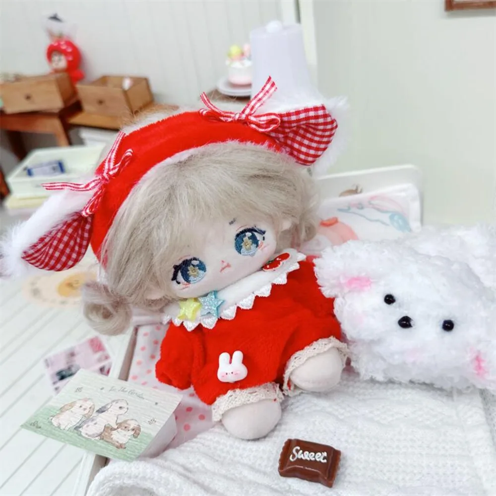 Combinaisons de poupée en coton avec oreilles de lapin, 10cm, costume rampant, tenue de remplacement, vêtements de poupée étoile, combinaison habillée, vêtements en peluche