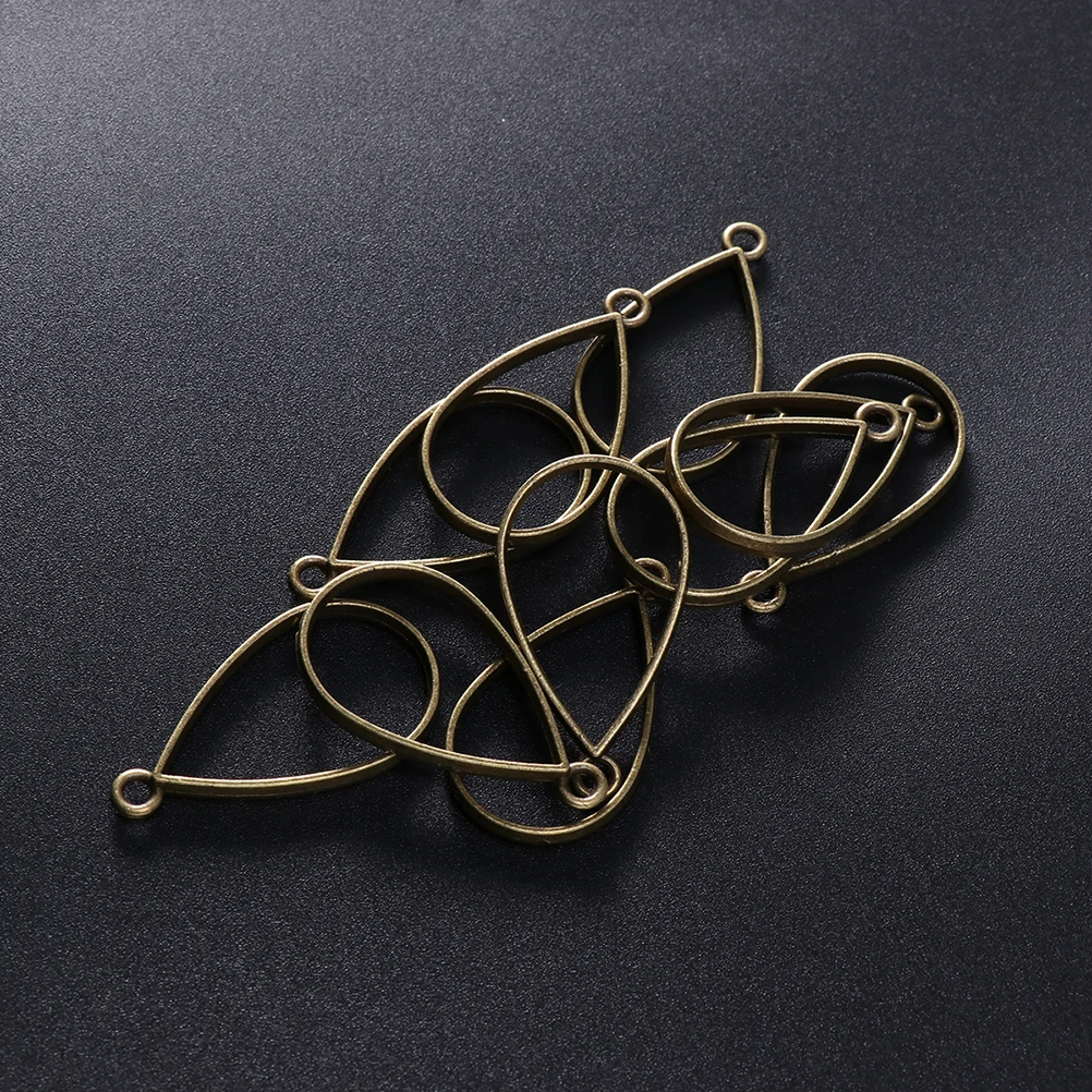 

60Pcs DIY Jewelry Making Pendant Hollow Epoxy Open Back Bezel Alloy Blank Frame Creative Waterdrop Charms for Necklace Bracelet