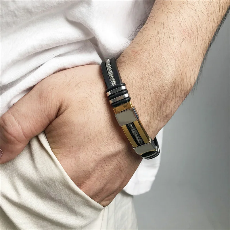 3pcs/set Men Watch and Bracelet Set with Box Fashion Leather Strap Casual Business Quartz Wristwatches Male Clock Mens Gift Set