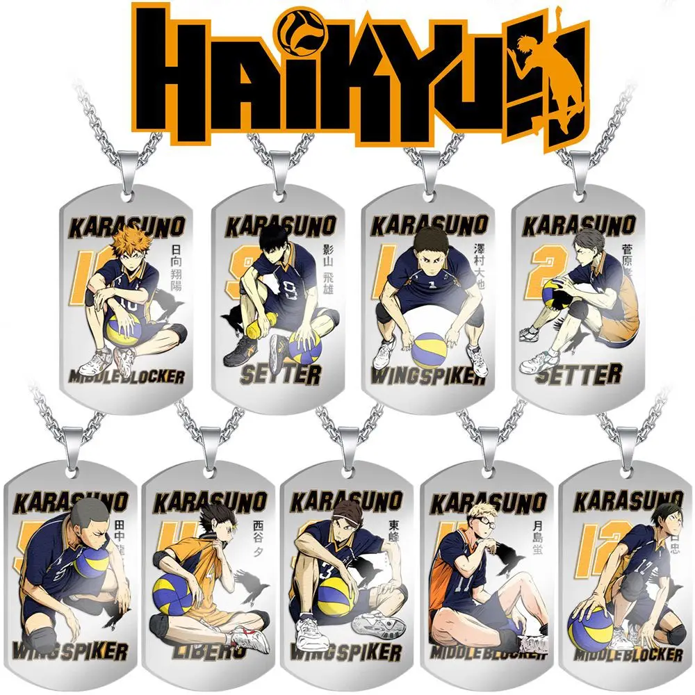 

Haikyuu!! Kodzuken Kuroo Tokonoe Tora Kageyama Tobio Titanium Steel Necklace Pendant Jewelry Anime Peripheral Accessories Gifts