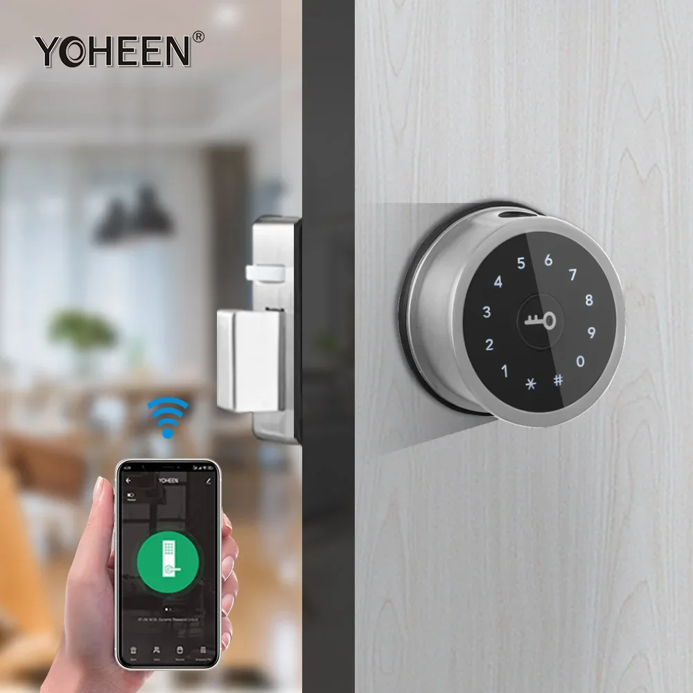 YOHEEN Security Wifi Tuya APP Electronic Digital Fingerprint Keyless Deadbolt Smart Door Lock Zinc Alloy Bluetooth Locker Lock