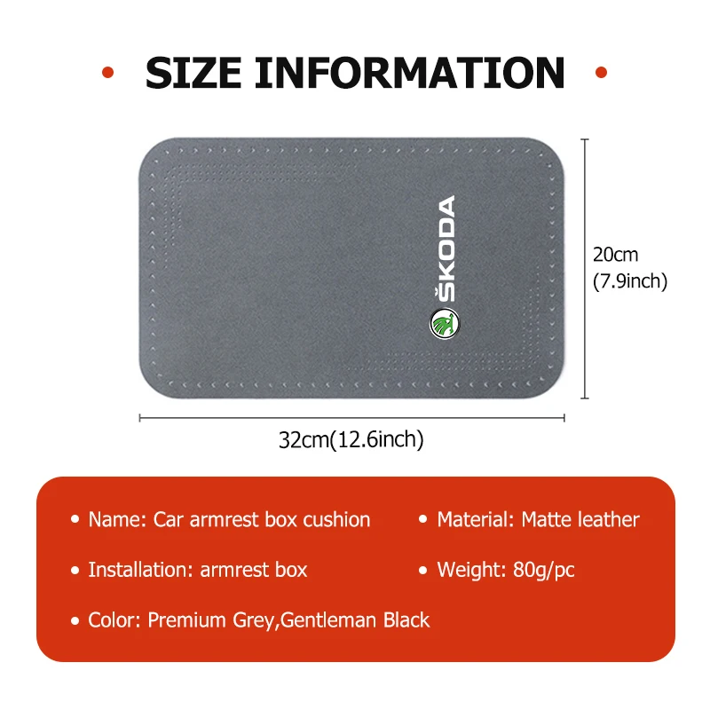 For Skoda Car Center Console Pad Universal Armrest Cushion Protector Accessories Octavia A5 A7 RS Fabia Superb Rapid Karoq view 6