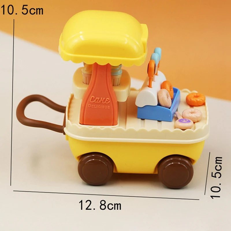 Mini Dessert Cart Lollipop Donut Vending Cart Decoration Dollhouse Children Play House Toys