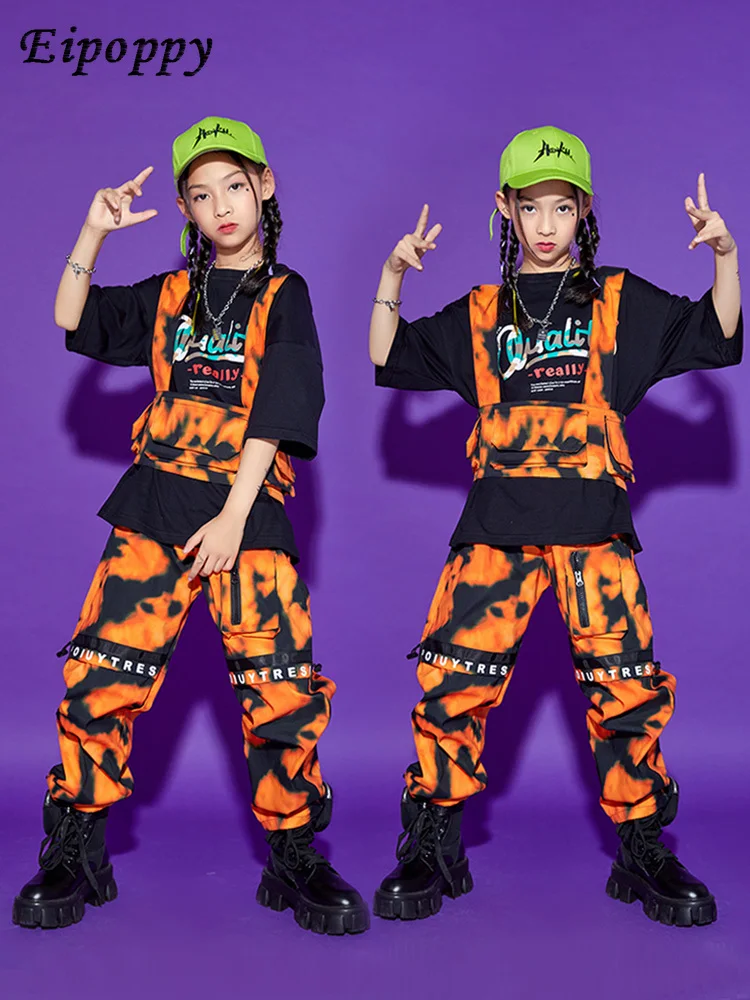 Модный брендовый Детский костюм в стиле хип-хоп для мальчиков, камуфляжная Функциональная сумка для девочек, костюм для джазовых танцев и представлений
