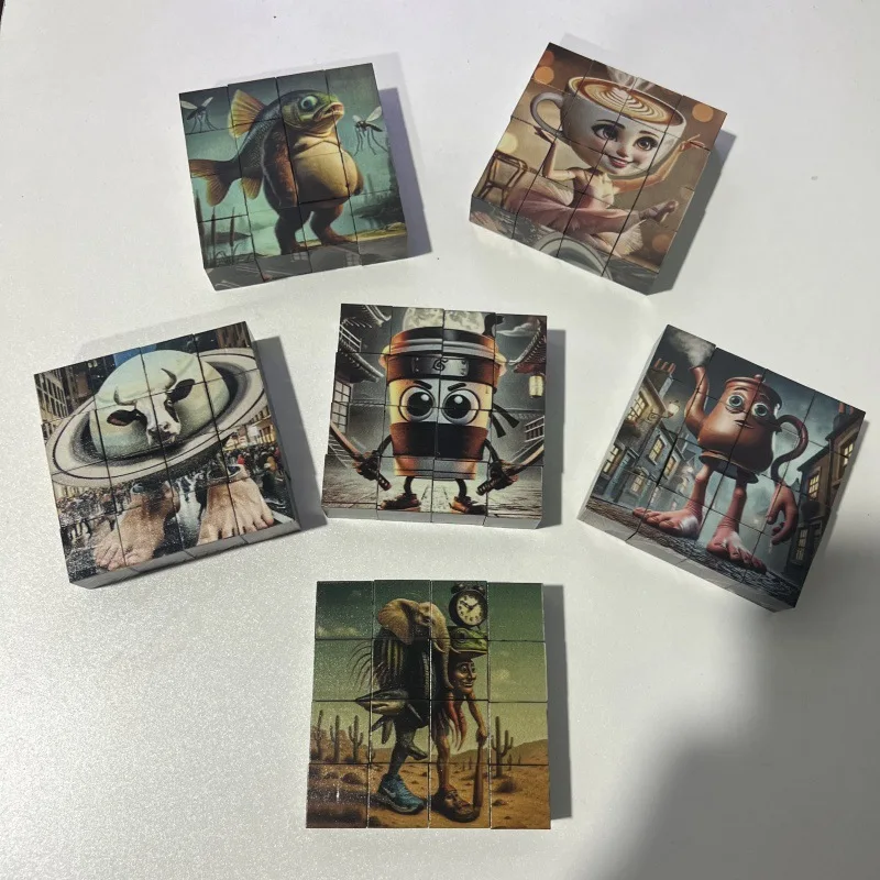 16 pçs/set de Cervinho Italiano Dos Desenhos Animados Quebra-cabeça Bloco Magnético Brinquedos Tung Tung Sahur Engraçado Meme Anime Bloco Criativo Presentes