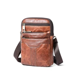 WESTAL Cowhide Retro Wear Belt Small Hanging Bag Multi-Functional Leather Shoulder Cross Bag Men's Mobile Phone Small Bag