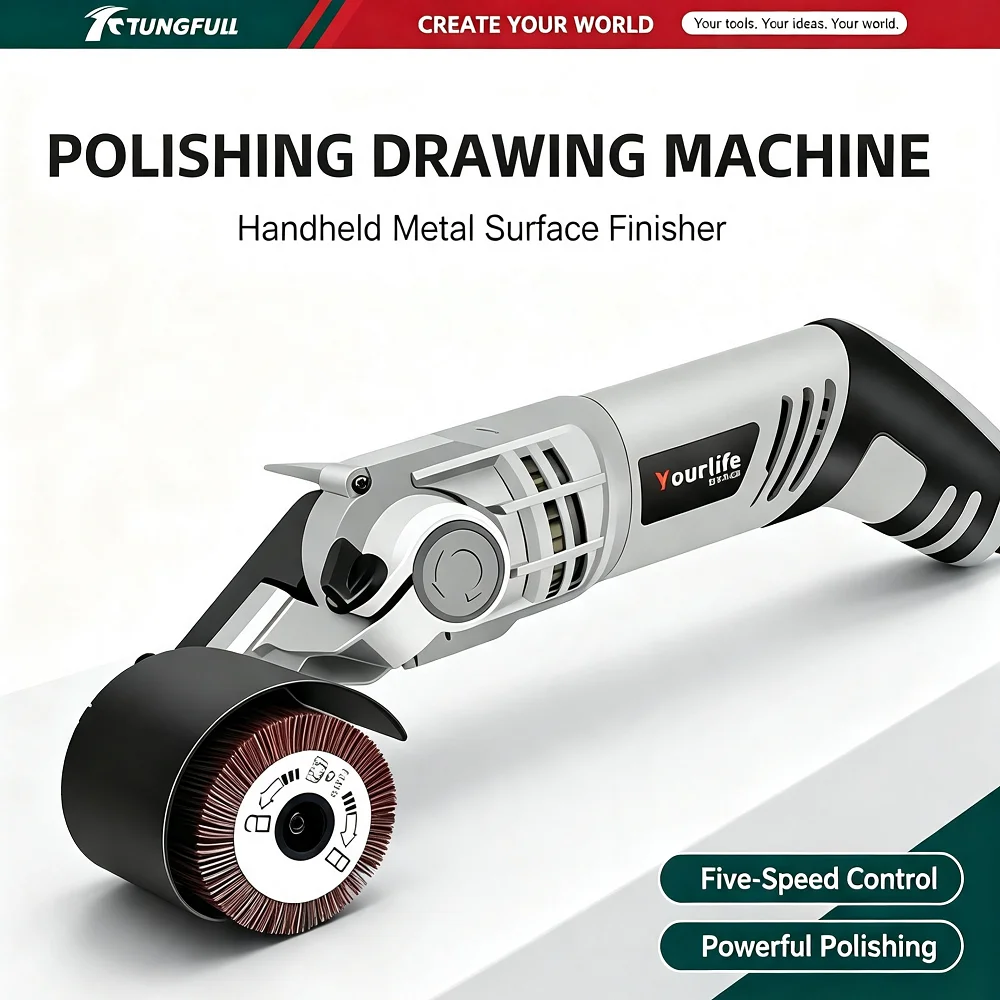 TUNGFULL 220V Electric Belt Sander Durable Drawing Machine for Flat Surface Polishing Metal Woodworking - Sanding Machine