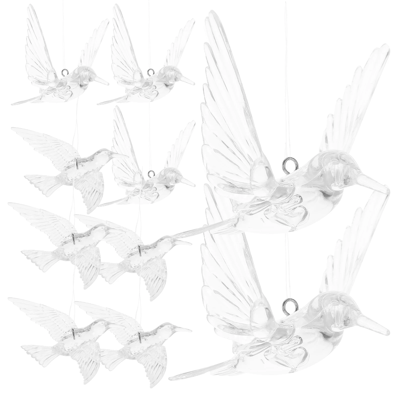 

10pcs Crystal Hummingbird Ornament Wedding Decoration DIY Transparent Acrylic Hanging Bird Pendant Ceiling