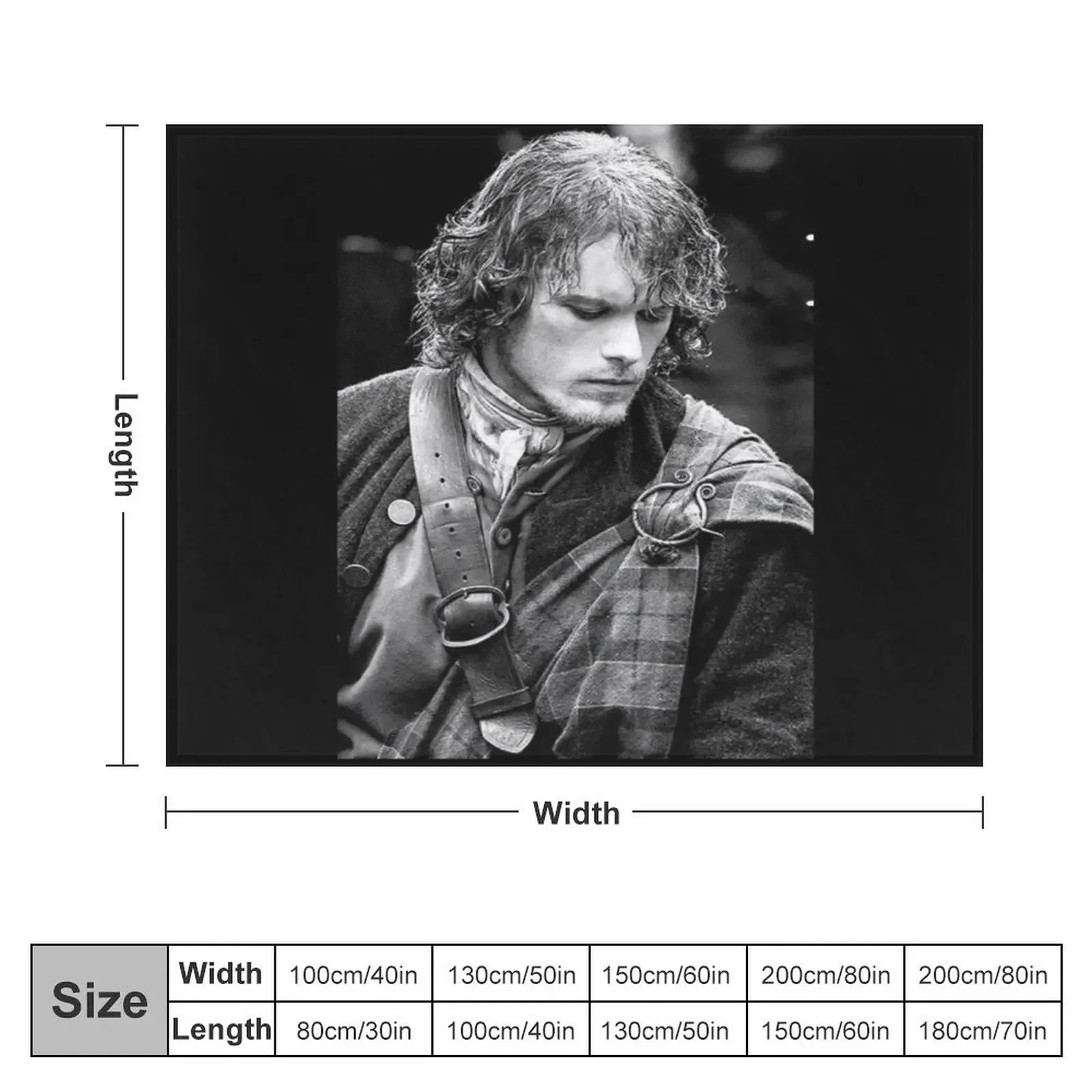 Jamie Fraser Outlander Throw Blanket Cute Moving Decoratives Blankets