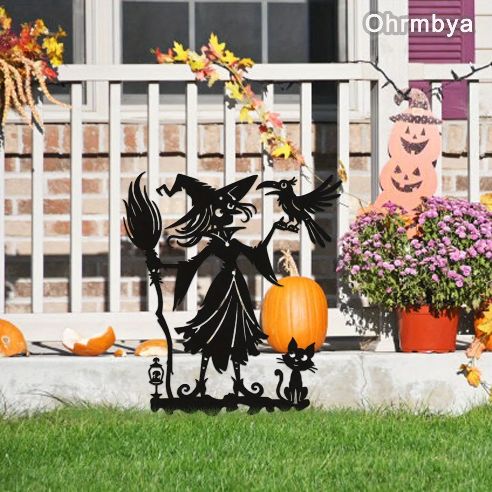 CIFBUY Metal Wall Art Witch Cauldron Sculpture Waterproof Iron Hanging Decor Gothic Theme Craft for Living Room Bedroom Home