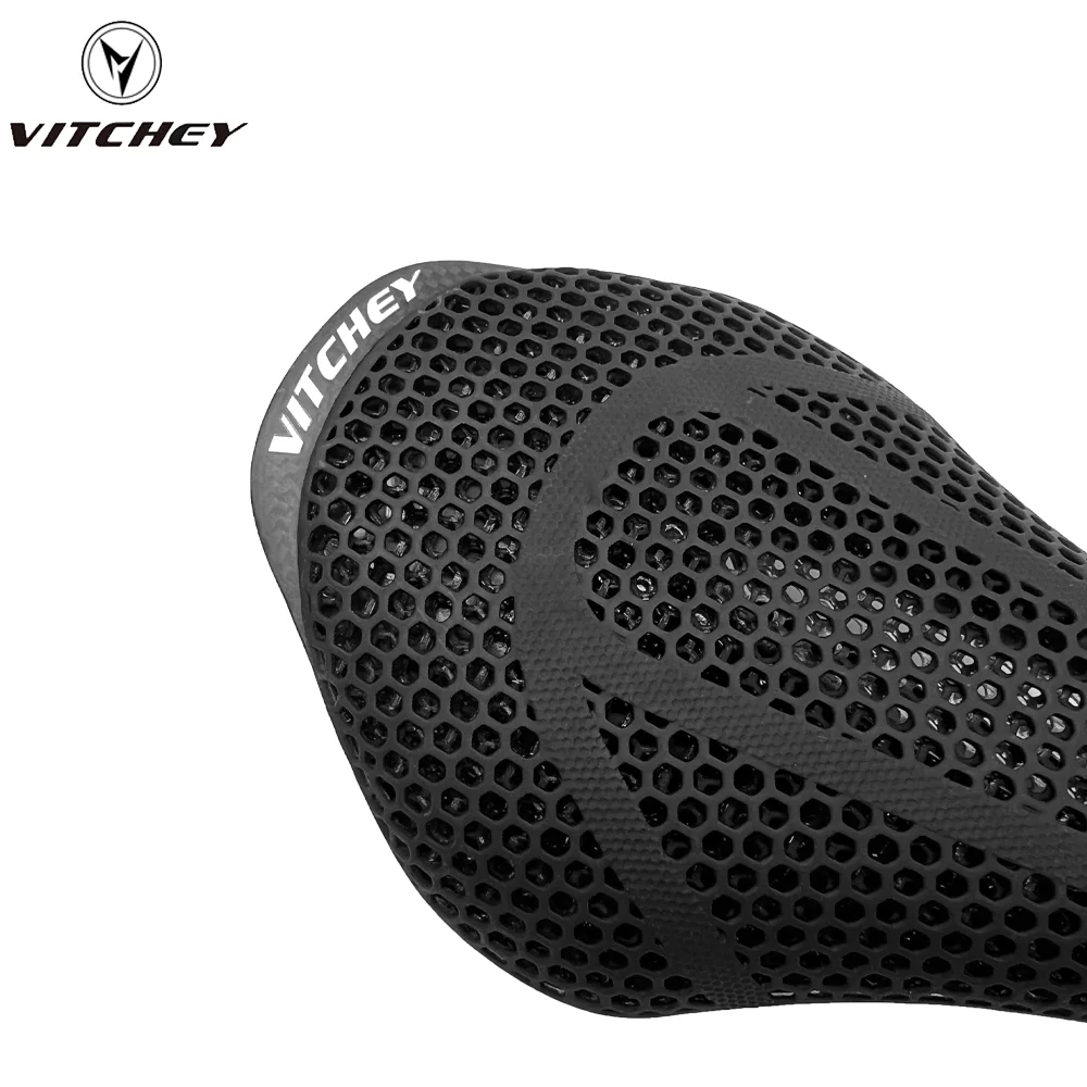 Vitchey Ultra Light Carbon Fiber 3D Printing bike Saddle 200g Hollow and Breathable MTB Road Bike Seat Men Women Bike Parts