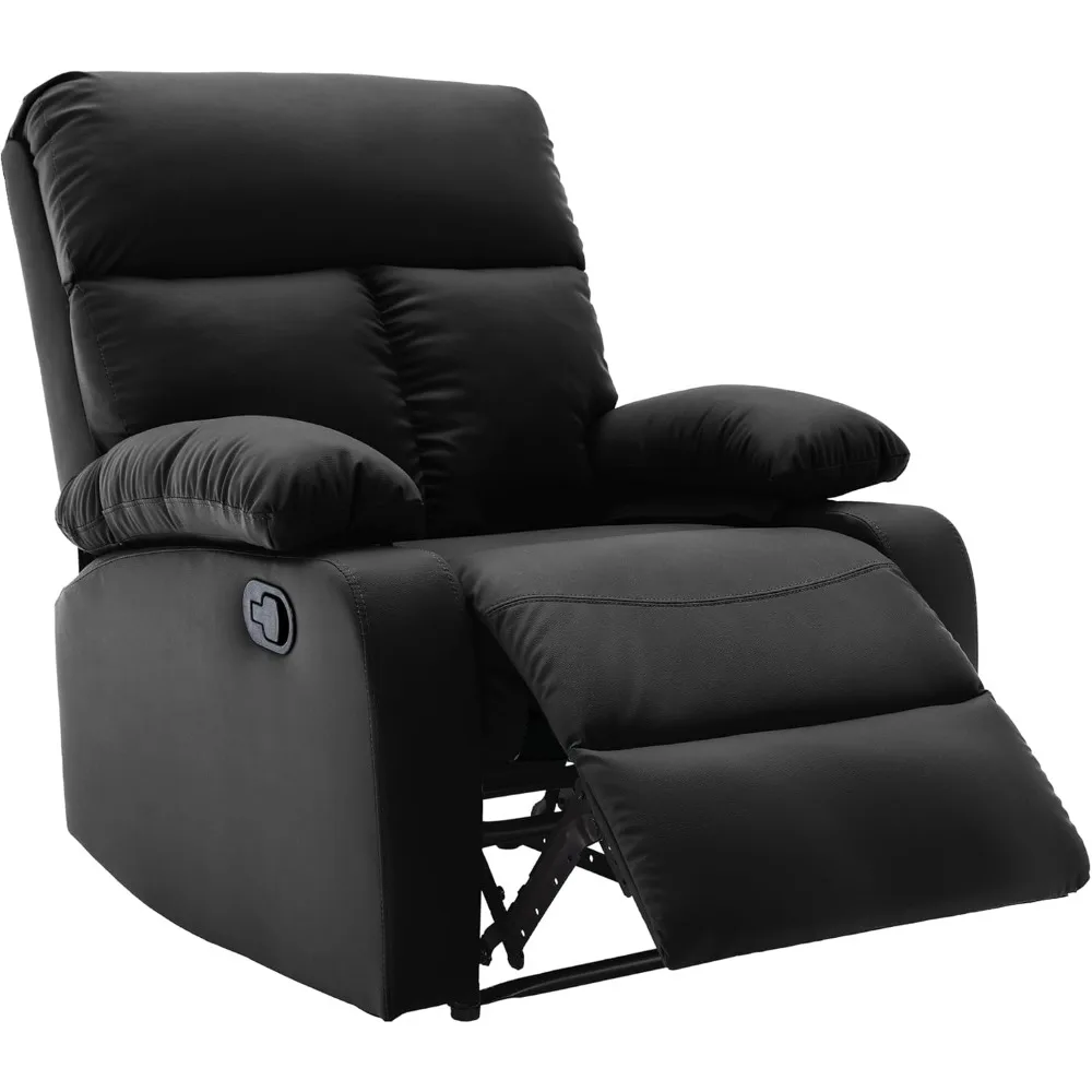 Manual Small Recliner Chair for Adults, Small Recliners for Small Spaces, Faux Leather Reclining Chairs, Single Lazyboy Recliner