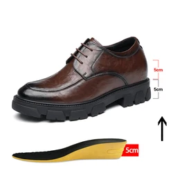 Men Dress Shoes Elevator Shoes Platform High Heels Height Increase Business Casual Man Heightening Shoes 10 8CM Moccasins Taller