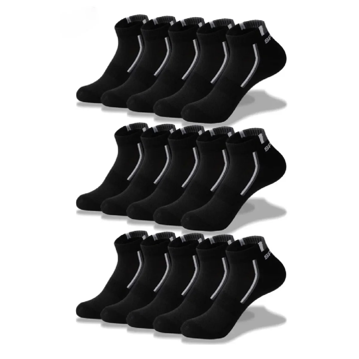 

15 Pairs of Men's Summer Breathable Boat Socks