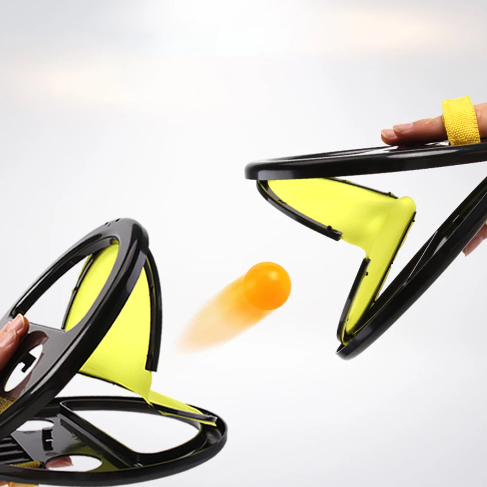 1 Satz Kinder Hand fangen Ball Schläger Eltern-Kind Outdoor-Sport Spielzeug Schläger werfen Ball wirft Tennisbälle Handclip
