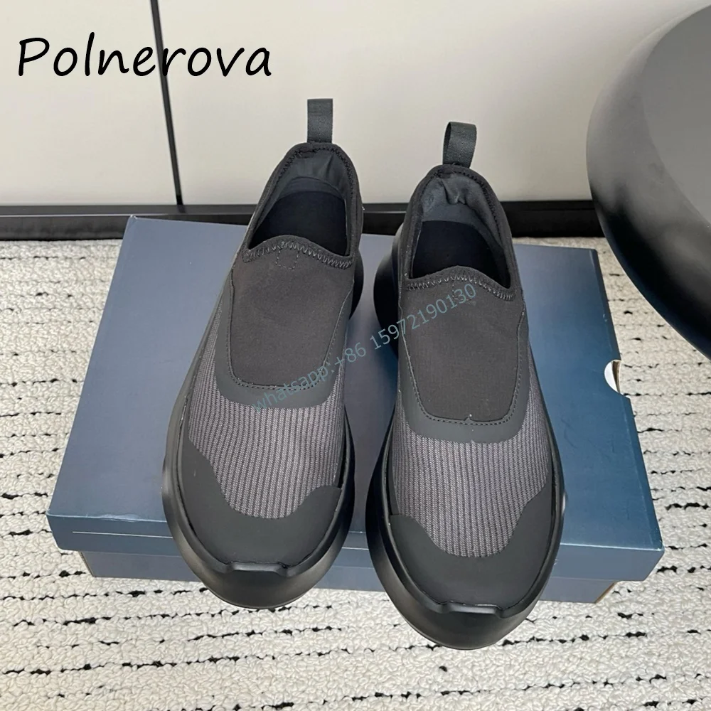 Platforma Prawdziwa Skóra Air Mesh Trampki Okrągłe Toe Slip On Oddychające Wygodne Buty 7Cm Wysokie Zwiększenie Urocza Dziewczyna Solidne Buty