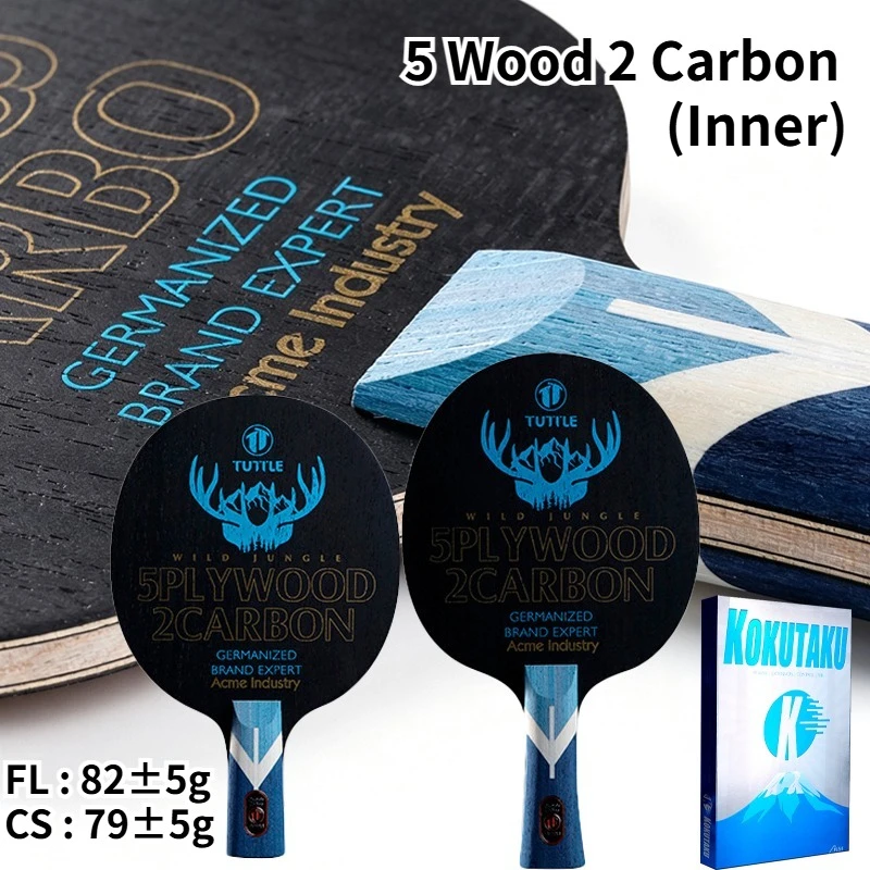 TUTTLE Wild Jungle Professional Table Tennis Blade 7-Ply 5 Wood 2 Inner Carbon Fiber Ping Pong Paddle For Fast Attack & Loop