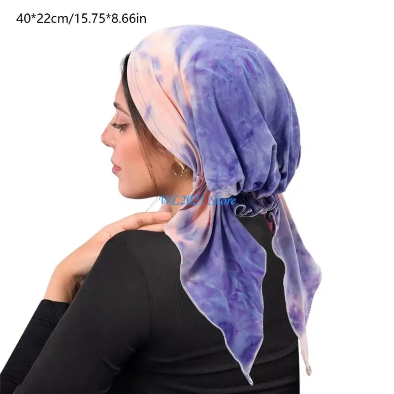 G5gc einzigartige Krawattenfarbstobstoffen zwei Schwanz weiche Kopfbedeckung Chemo -Kappe Haarschutzhut