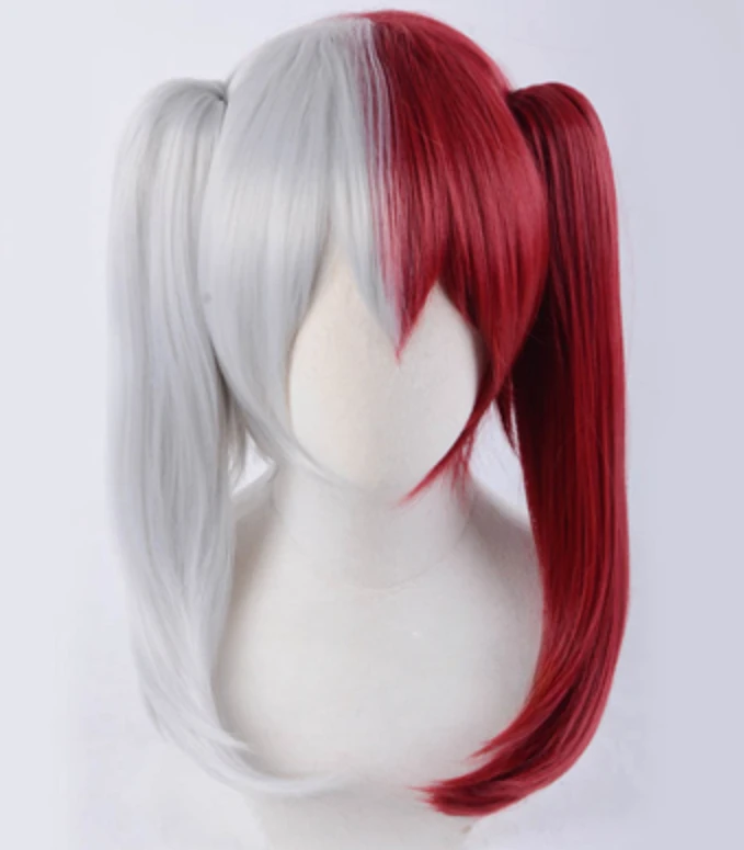 My Boku no Hero Academia Todoroki Shoto 2Style Short Gray & Red Straight Anime Cosplay Wig