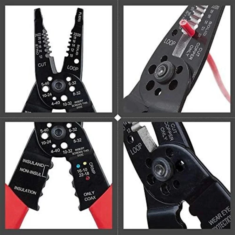 8 - Inch Professional Wire Tool: Stripper, Crimper, Cutter & Multi - Function Hand Tool