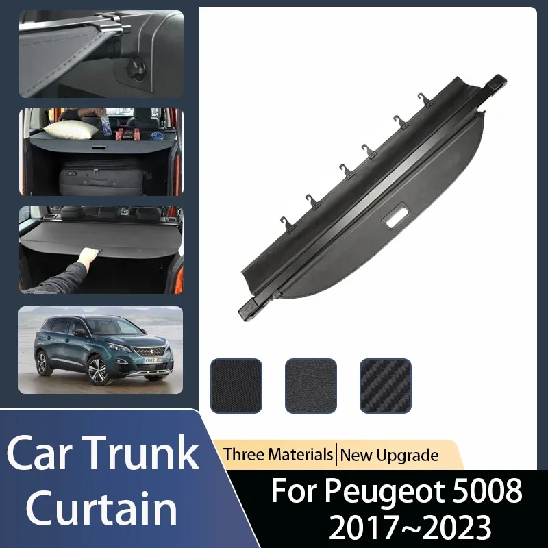 

Fit For Peugeot 5008 P84 2017~2023 Car Trunk Curtain Covers Rear Trunk Rack Partition Shelter Luggage Partition Auto Accessorie