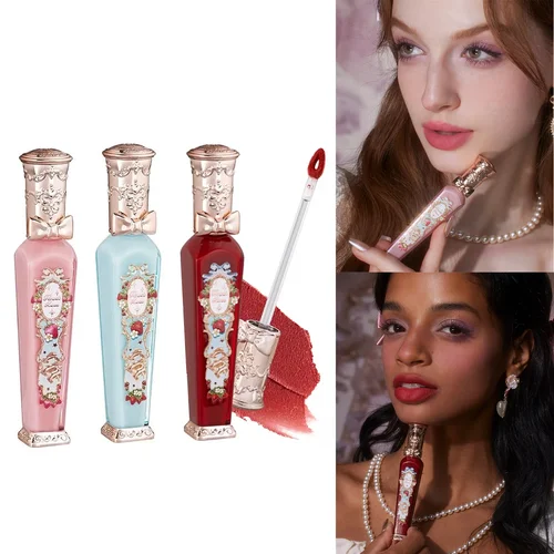 Flower Knows-crema de labios mate rococó de fresa, larga duración, resistente al agua, mancha de labios aterciopelada, maquillaje de moda 2025 para mujeres y niñas