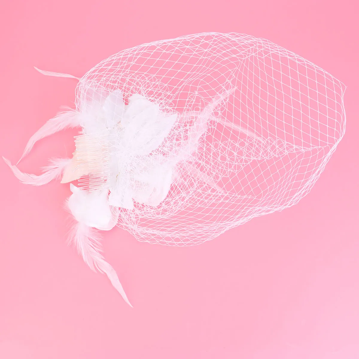 

Flower Veil Wedding Mesh Gauze Bridal Covered Face Short Veils Elegant Soft White Perfect Party Cocktail Fashion Show Holiday