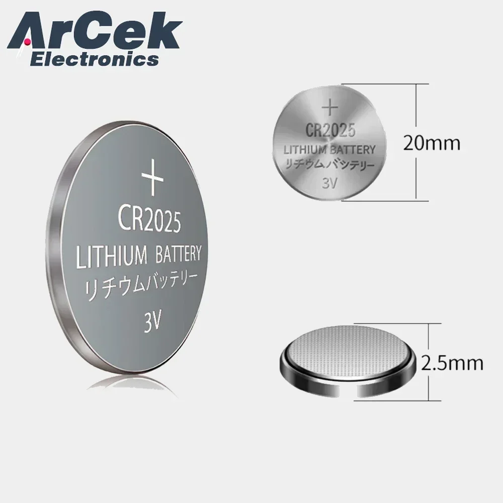 2PCS 3V CR2025 Lithium Button Battery DL2025 BR2025 5003LC LM2025 CR 2025 Coin Cell Watch Batteries for Key Toys Clock Computer