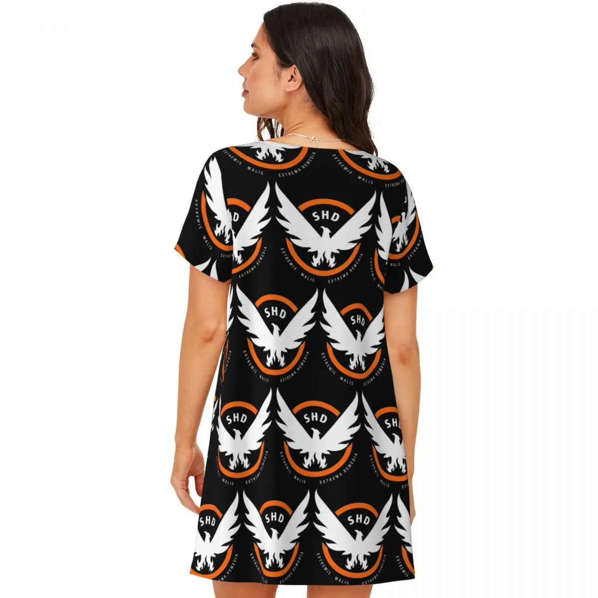 Game Tom Clancys The Division SHD Seal Short Sleeves Nightdress For Sleepshirts Women Short Sleeve Nightgowns Loose Pajama Dress view 3