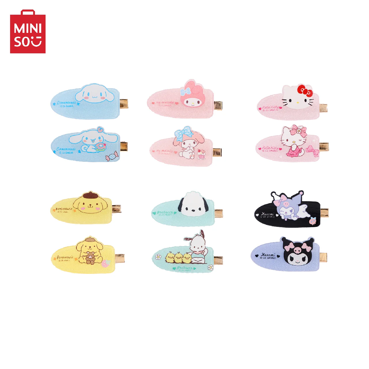 Popular Miniso Women's Hair Clips and Accessories, Cute and Fresh Style Headwear